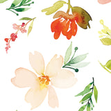 Colorful Watercolor Flowers Peel and Stick Wall Mural - FL035