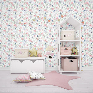 Watercolor Floral Peel and Stick Wallpaper - FL039