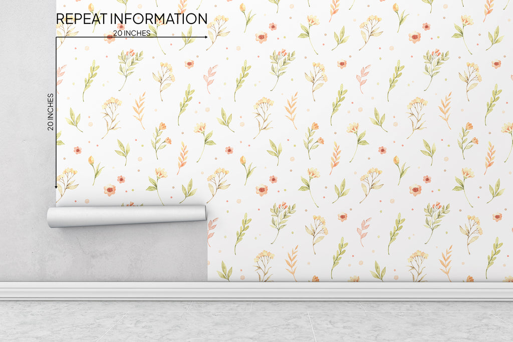 Dandelions and Sprouts Floral Peel and Stick Wallpaper - FL1012
