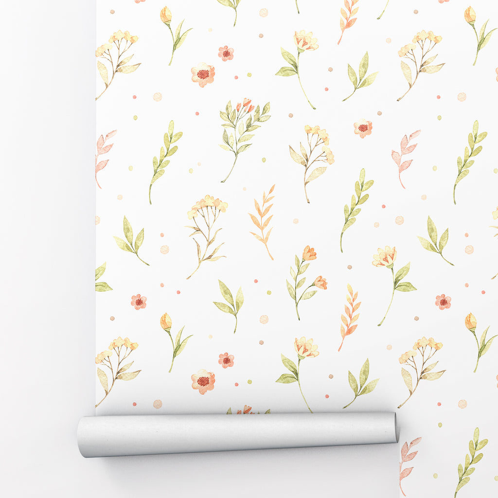 Dandelions and Sprouts Floral Peel and Stick Wallpaper - FL1012