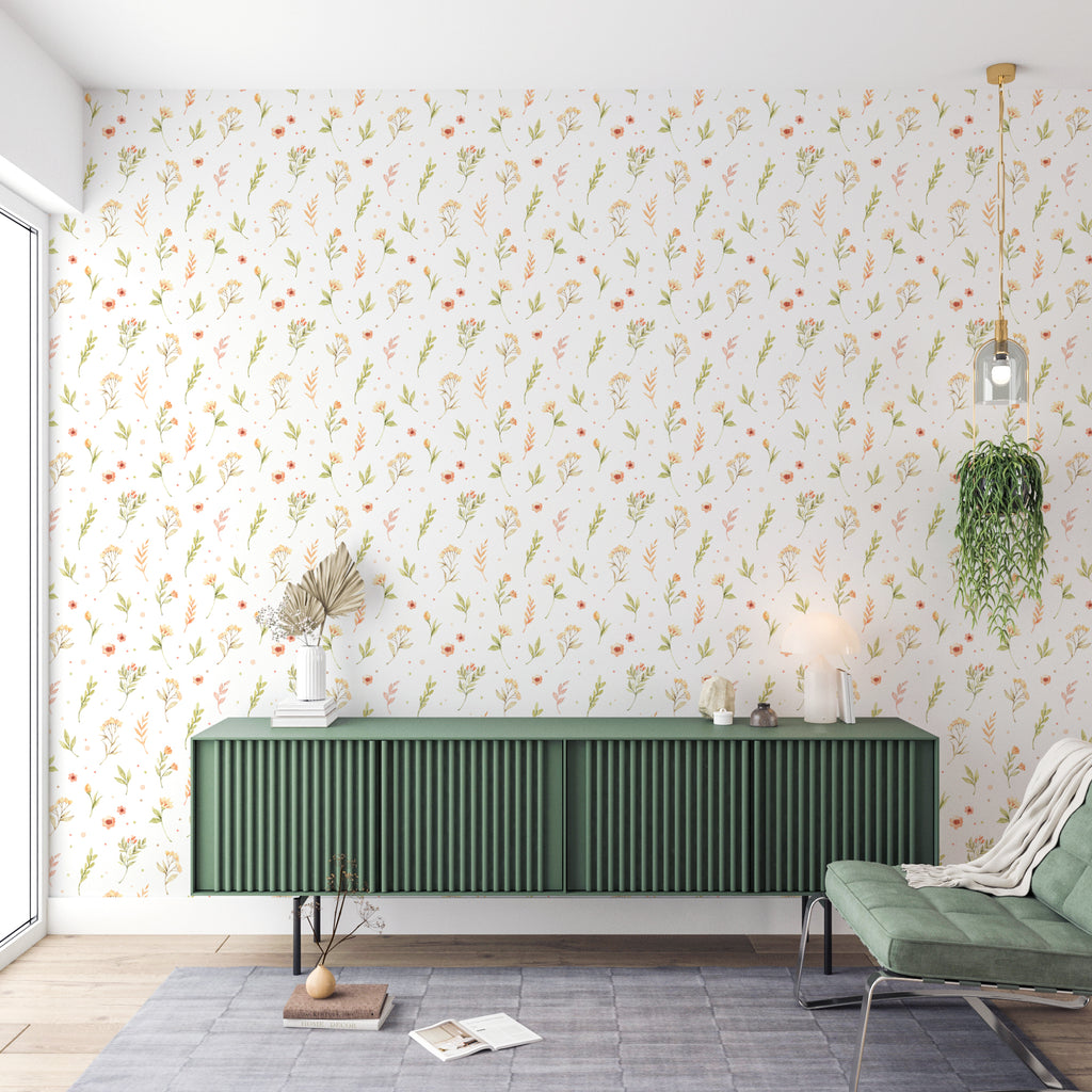 Dandelions and Sprouts Floral Peel and Stick Wallpaper - FL1012
