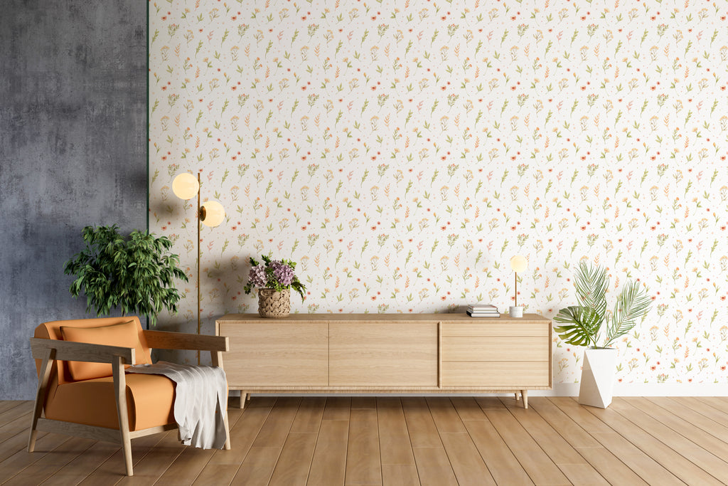 Dandelions and Sprouts Floral Peel and Stick Wallpaper - FL1012