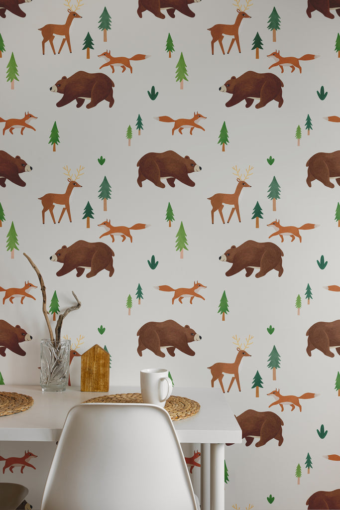 Forest Animal Peel and Stick Wallpaper