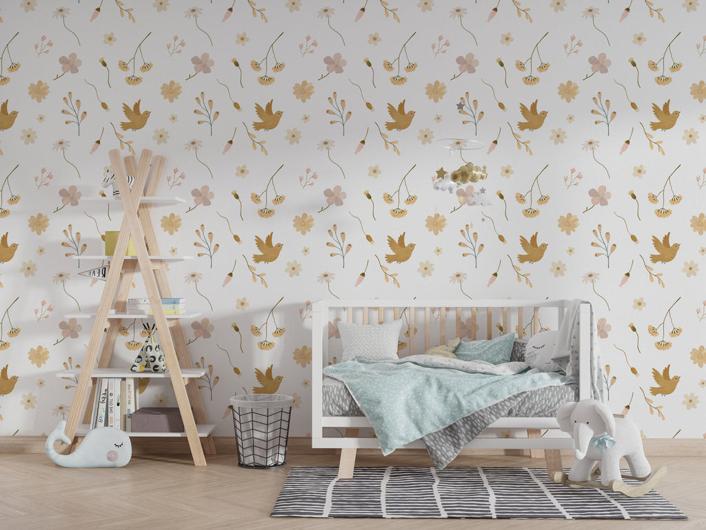 Beige Garden Peel and Stick Wallpaper