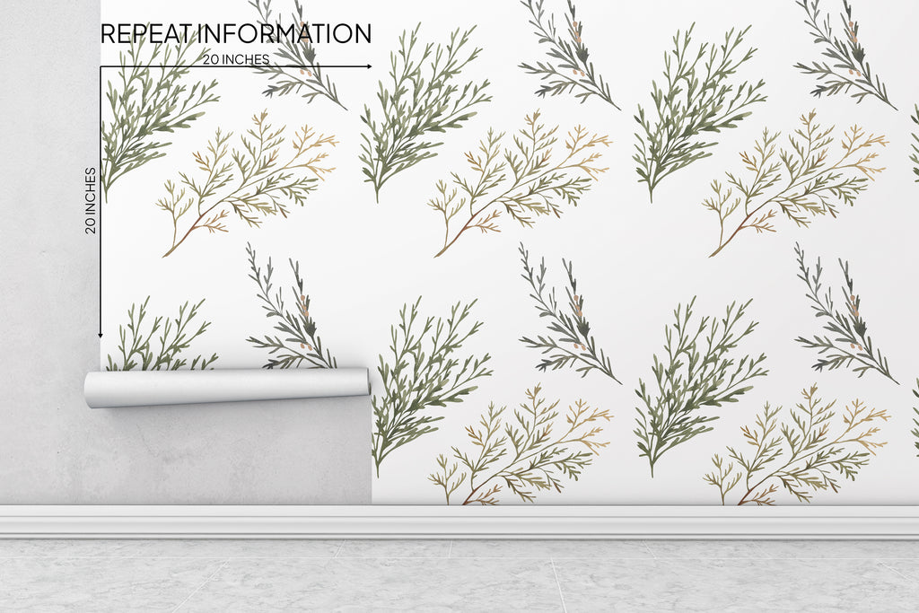Pine Leaf Peel and Stick Wallpaper - NB10313