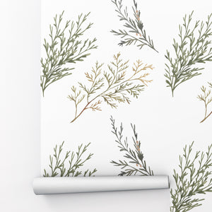 Pine Leaf Peel and Stick Wallpaper - NB10313