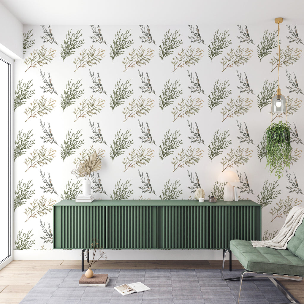Pine Leaf Peel and Stick Wallpaper - NB10313