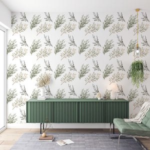 Pine Leaf Peel and Stick Wallpaper - NB10313