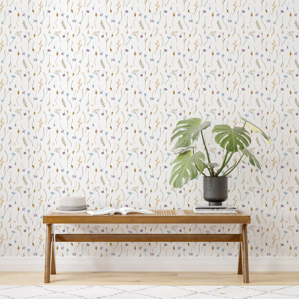 Flower with Lines Peel and Stick Wallpaper - NB10507