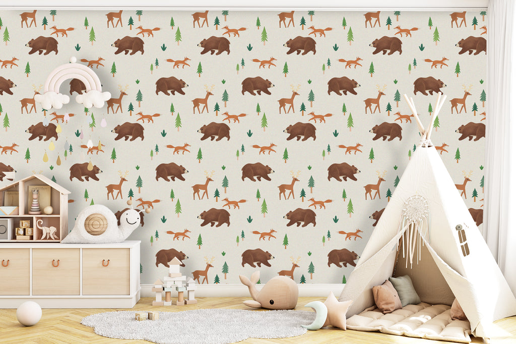 Forest Animal Peel and Stick Wallpaper