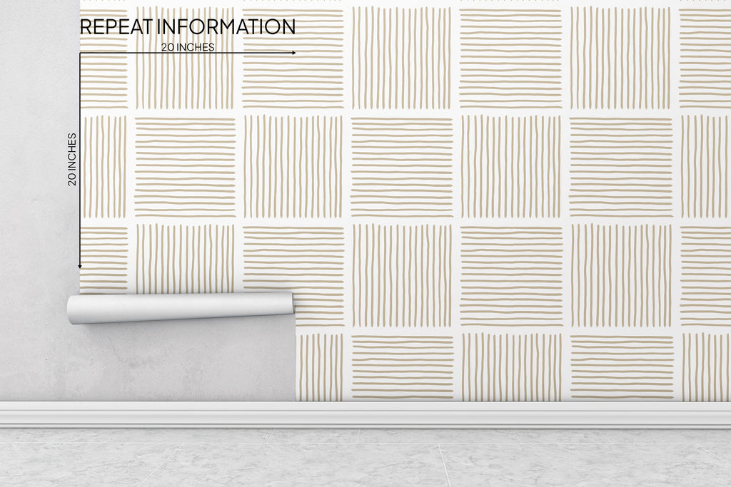 Contemporary Minimalist Abstract Line Art Peel and Stick Wallpaper -AB001