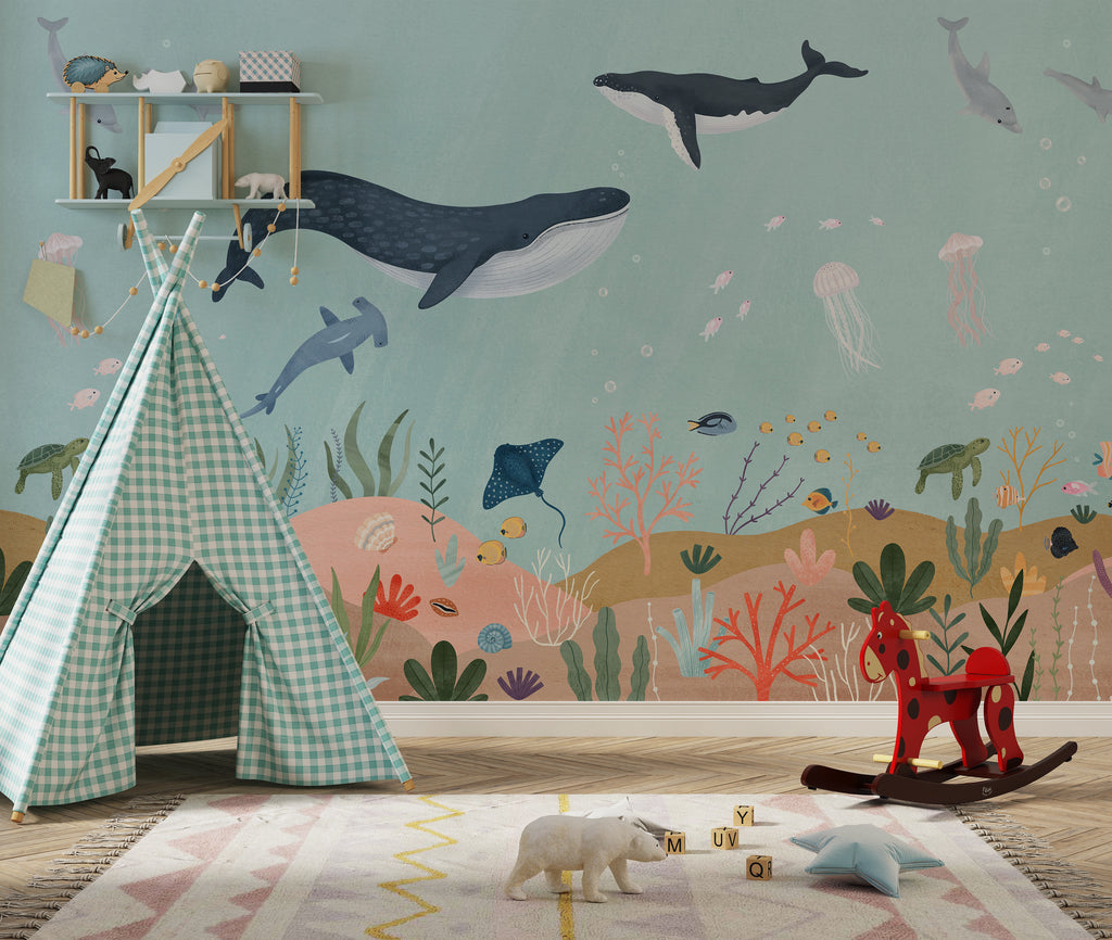 Blue Ocean Peel and Stick Wall Mural