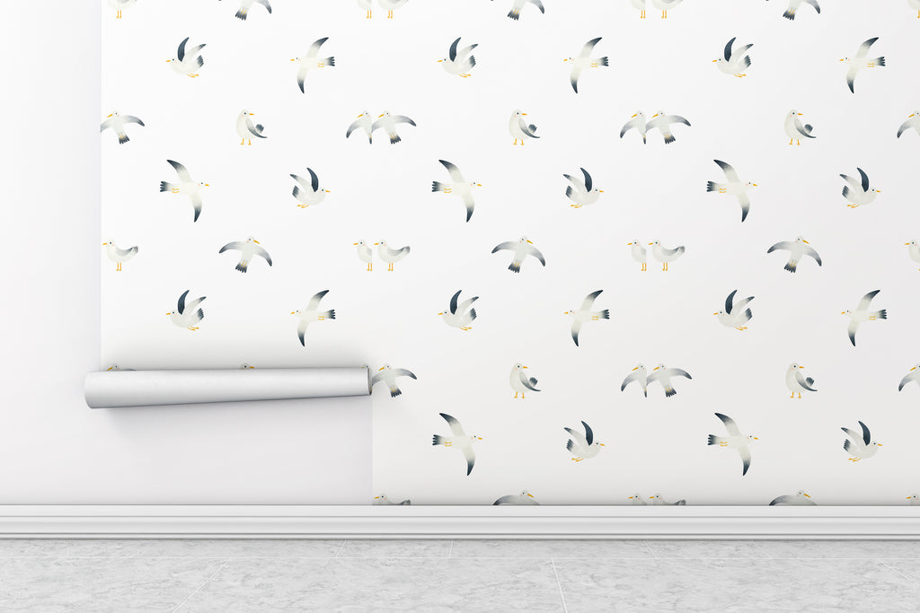 Seagulls Animal Peel and Stick Wallpaper