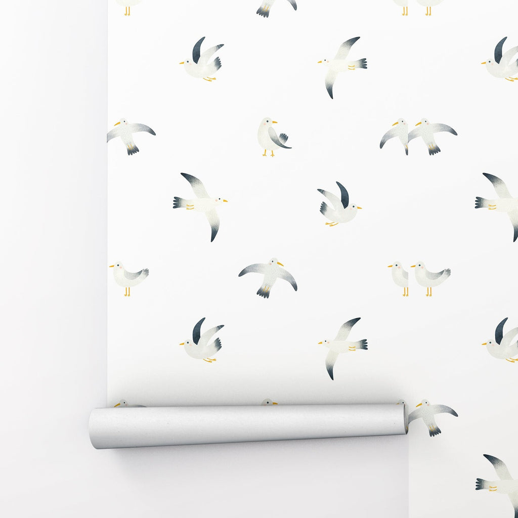 Seagulls Animal Peel and Stick Wallpaper